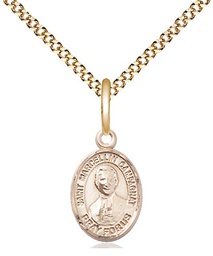[9131GF/18G] 14kt Gold Filled Saint Marcellin Champagnat Pendant on a 18 inch Gold Plate Light Curb chain