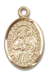 [9132GF] 14kt Gold Filled Saints Cosmas &amp; Damian Medal