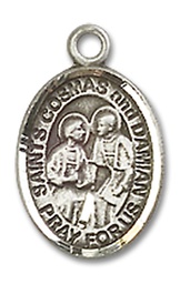 [9132SS] Sterling Silver Saints Cosmas &amp; Damian Medal