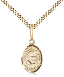 [9134GF/18G] 14kt Gold Filled Saint Vincent de Paul Pendant on a 18 inch Gold Plate Light Curb chain