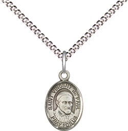 [9134SS/18S] Sterling Silver Saint Vincent de Paul Pendant on a 18 inch Light Rhodium Light Curb chain