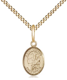 [9135GF/18G] 14kt Gold Filled Saint Jerome Pendant on a 18 inch Gold Plate Light Curb chain