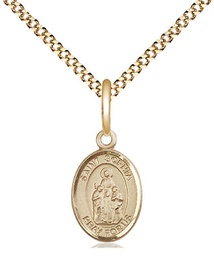 [9136GF/18G] 14kt Gold Filled Saint Sophia Pendant on a 18 inch Gold Plate Light Curb chain