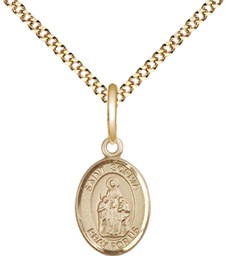 [9136GF/18G] 14kt Gold Filled Saint Sophia Pendant on a 18 inch Gold Plate Light Curb chain