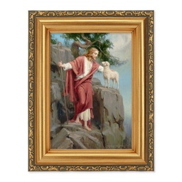 [HI-461-975] Christ and the Lost Lamb Antique Gold Frame