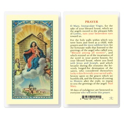 [HI-E24-282] Our Lady of Loreto House Prayer Laminated Holy Card
