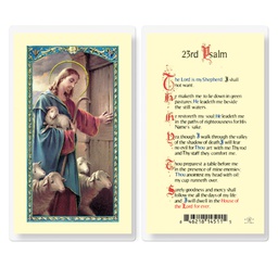 [HI-E24-136] Twenty-Third Psalm Good Shepherd Laminated Holy Card
