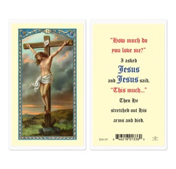 [HI-E24-157] I Asked Jesus Crucifixion Laminated Holy Card