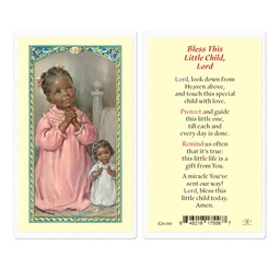 [HI-E24-380] Bless this Child-Girl AFA Laminated Holy Card