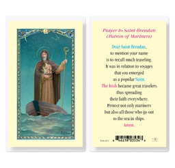 [HI-E24-413] Saint Brendan Laminated Holy Card