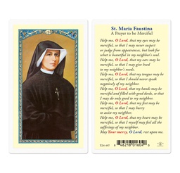 [HI-E24-487] Prayer to Saint Maria Faustina Laminated Holy Card