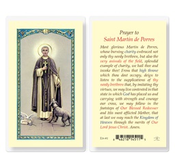 [HI-E24-492] Saint Martin De Porres Laminated Holy Card