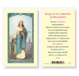 [HI-E24-415] Saint Catherine of Alexandria Laminated Holy Card