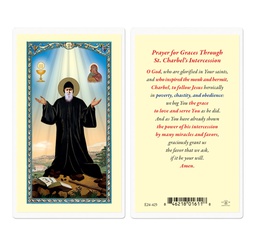 [HI-E24-425] Saint Charbel Laminated Holy Card