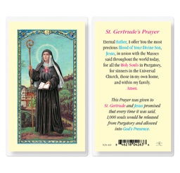 [HI-E24-441] Saint Gertrude Laminated Holy Card