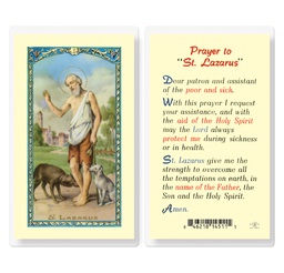 [HI-E24-477] Prayer to Saint Lazarus Laminated Holy Card