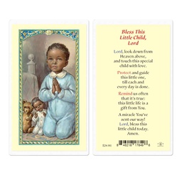[HI-E24-381] Bless this Child-Boy AFA Laminated Holy Card