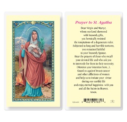 [HI-E24-400] Saint Agatha with Prayer Laminated Holy Card