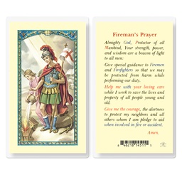 [HI-E24-440] Saint Florian for Fireman Prayer Laminated Holy Card