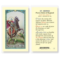 [HI-E24-446] Prayer to Saint George Laminated Holy Card