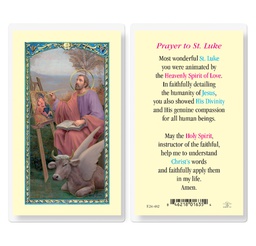 [HI-E24-482] Saint Luke with a Prayer Laminated Holy Card