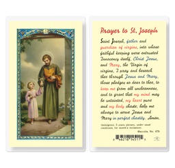 [HI-E24-629] Saint Joseph Laminated Holy Card
