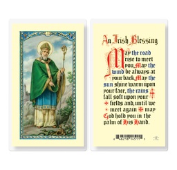 [HI-E24-643] Saint Patrick An Irish Blessing Laminated Holy Card