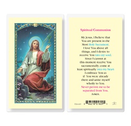 [HI-E24-669] Spiritual Communion Laminated Holy Card