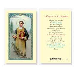 [HI-E24-546] Saint Stephen Laminated Holy Card