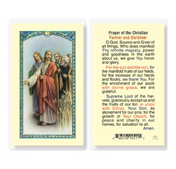 [HI-E24-739] Prayer for a Farmer and Gardener Laminated Holy Card