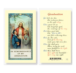 [HI-E24-757] Graduation with Prayer for Future Laminated Holy Card