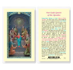 [HI-E24-900] Our Lady Queen of the Apostles Laminated Holy Card