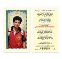 [HI-E24-972] Prayer for Carlo Acutis Laminated Holy Card