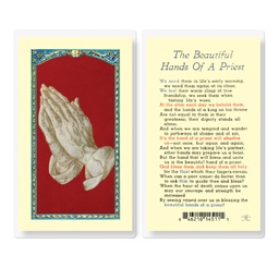 [HI-E24-719] Beautiful Hands of a Priest Laminated Holy Card