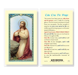 [HI-E24-752] Take Time for Prayer Laminated Holy Card