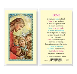 [HI-E24-703] Saint Paul Corinth Love is Patient Laminated Holy Card