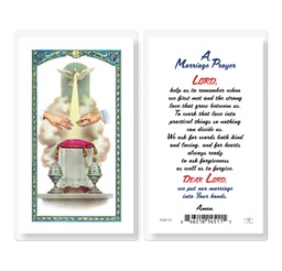 [HI-E24-713] Marriage Prayer with Wedding Symbol Laminated Holy Card