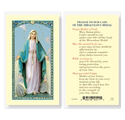 [HI-E24-830] Our Lady of the Miraculous Medal Laminated Holy Card
