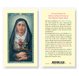 [HI-E24-947] Seven Sorrows of Mary Laminated Holy Card