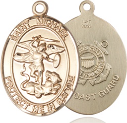 [1173KT3] 14kt Gold Saint Michael Coast Guard Medal