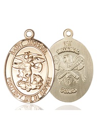 [1173KT5] 14kt Gold Saint Michael National Guard Medal