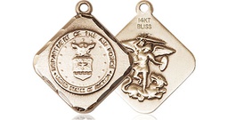 [1180KT1] 14kt Gold Air Force Diamond Medal