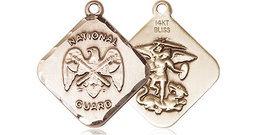 [1180KT5] 14kt Gold National Guard Diamond Medal