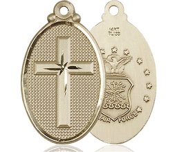 [4145YKT1] 14kt Gold Cross Air Force Medal