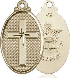 [4145YKT2] 14kt Gold Cross Army Medal