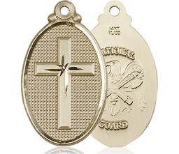 [4145YKT5] 14kt Gold Cross National Guard Medal