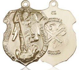 [5448KT5] 14kt Gold Saint Michael National Guard Medal