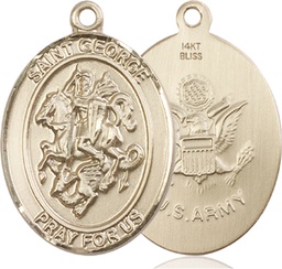 [7040KT2] 14kt Gold Saint George Army Medal