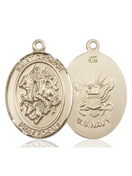 [7040KT6] 14kt Gold Saint George Navy Medal