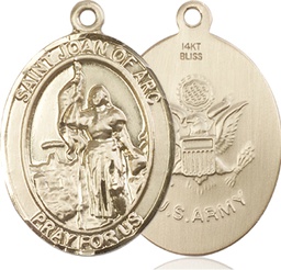 [7053KT2] 14kt Gold Saint Joan of Arc Army Medal